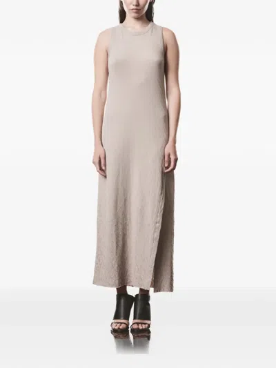 Thom Krom Side-slit Textured Midi Dress In Neutral