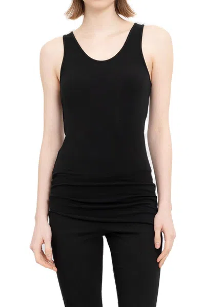 Thom Krom Sleeveless Crewneck Stretch Tank Top In Black