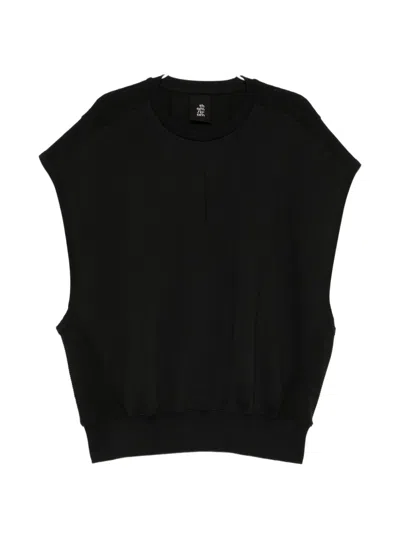 Thom Krom Sleeveless Panelled Sweatshirt In Black