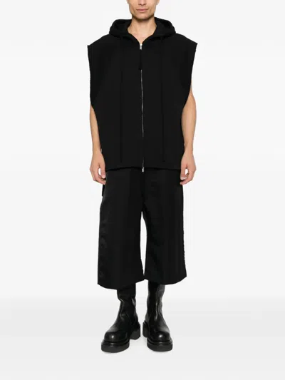 Thom Krom Sleeveless Zip-up Hoodie In Black