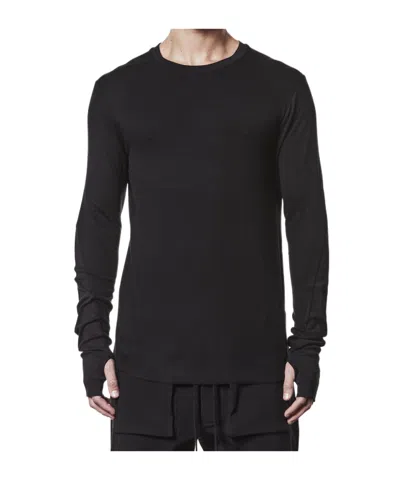 Thom Krom Slim Fit Viscose Stretch Long-sleeve T-shirt In Black
