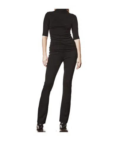Thom Krom Slim Fit Viscose Stretch Roll Neck T-shirt In Black