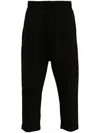 Thom Krom Elasticated-waist Cropped Trousers In Black