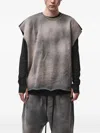 Thom Krom Stone-washed Raw-edge Vest In Black