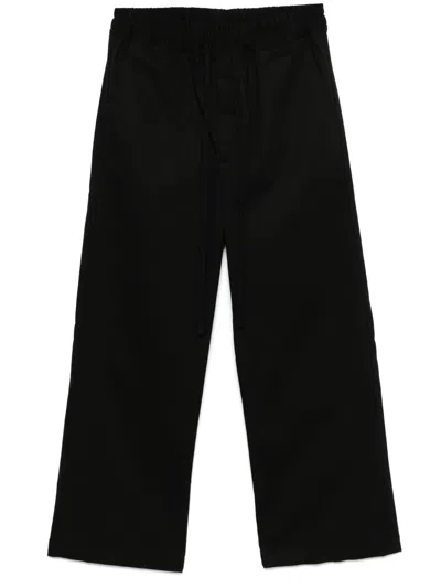 THOM KROM THOM KROM STRAIGHT LEG COTTON BLEND TROUSERS WITH ELASTICATED DRAWSTRING WAISTBAND