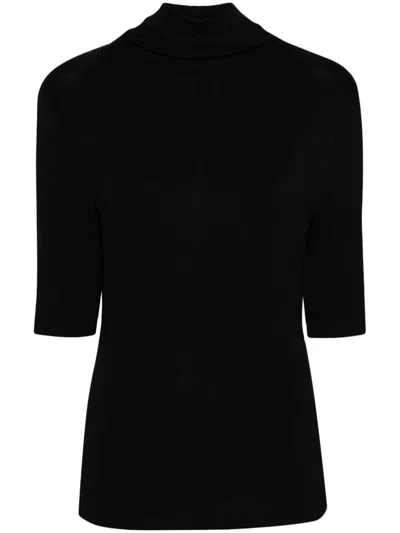 Thom Krom Stretch-jersey Top In 黑色