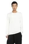 Thom Krom Stretch Viscose Long Sleeve T-shirt In White
