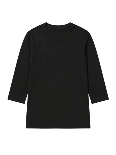 Thom Krom Stretch Viscose T-shirt With Elastiane Blend In Black