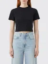 Thom Krom Cropped Seam Detail T-shirt In Black