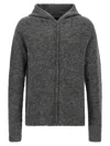 Thom Krom Textured Grey Alpaca Blend Hooded Sweater In Gray