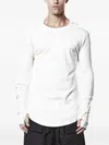 Thom Krom Slim Fit Viscose Stretch Long-sleeve T-shirt In White