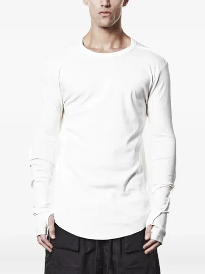 THOM KROM THUMB-HOLE WORKED T-SHIRT
