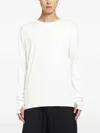 Thom Krom Stretch Viscose Long Sleeve T-shirt In White