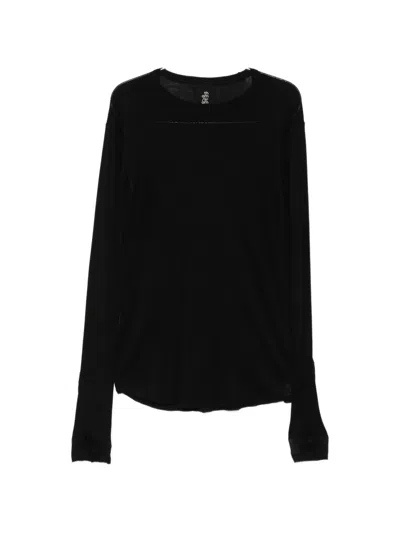 Thom Krom Thumb-slot Raw-edge Long-sleeve T-shirt In Black