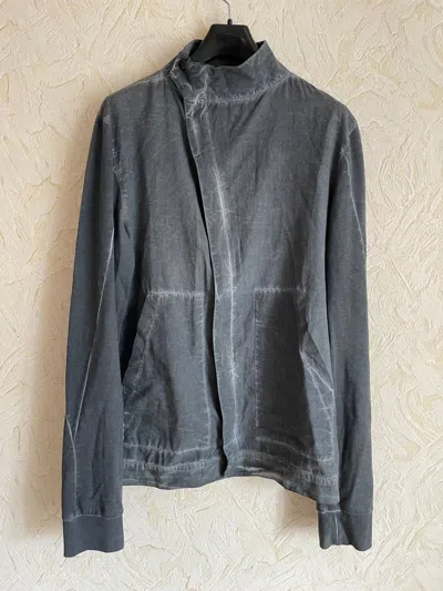 Pre-owned Thom Krom Tid Dye Grey Assymetric Zip Long Sweatshirt Jacket