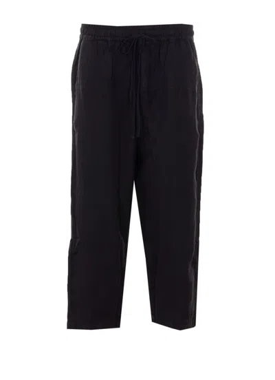 Thom Krom Elastic Waist Drawstring Pants In Black