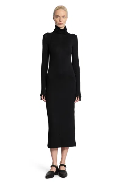 Thom Krom Turtleneck Dress With Hand Gaiters In Black