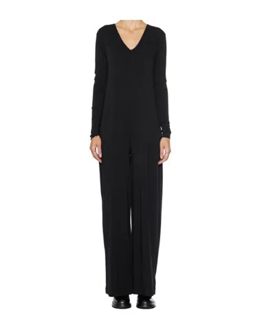 Thom Krom Tuta In Cotone Scollo A V In Black