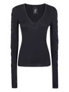 Thom Krom V-neck Gathered-sleeve Top In Black