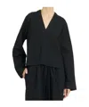 Thom Krom V-neck Long-sleeved Blouse In Black