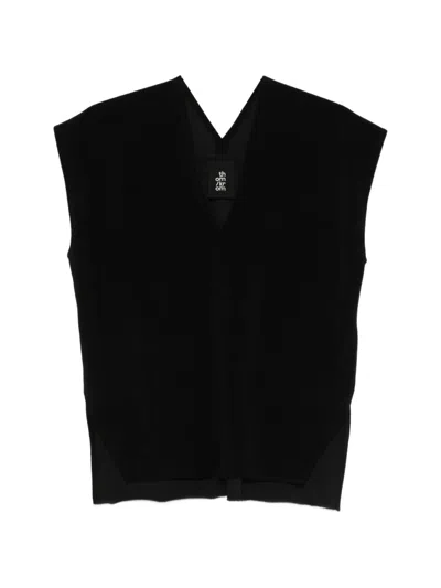 Thom Krom V-neck Sleeveless Top In Black