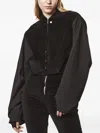 Thom Krom Velvet Cropped Zip-front Jacket In Black