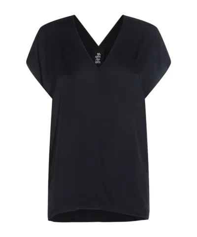 Thom Krom V-neck Cap-sleeve Top In Black