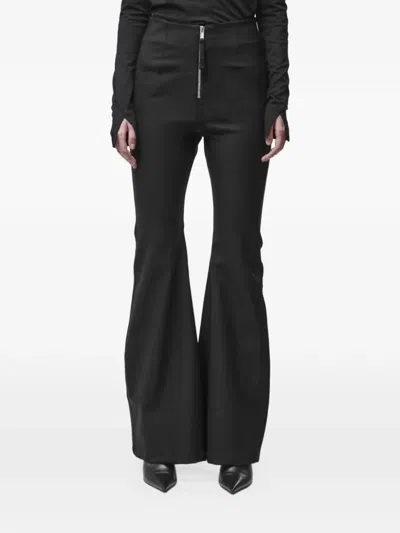 Thom Krom W P 28 Exposed-zip Flared Trousers In Black