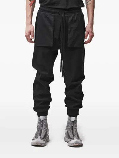 Thom Krom Waffle-knit Drawstring Trousers In Black