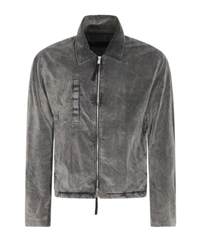 Thom Krom Washed Collar Jacket In Yellow