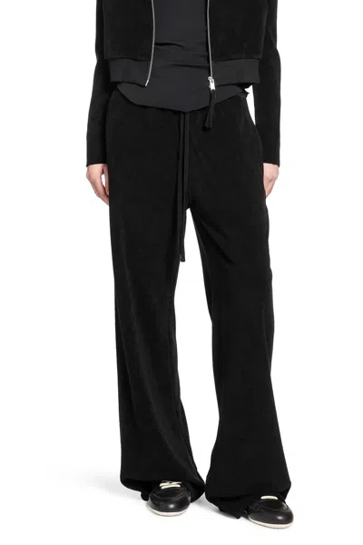 Thom Krom Wide Leg Terry Trousers In Black