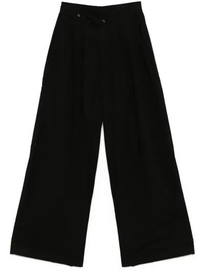 Thom Krom Wide-leg Trousers In 黑色