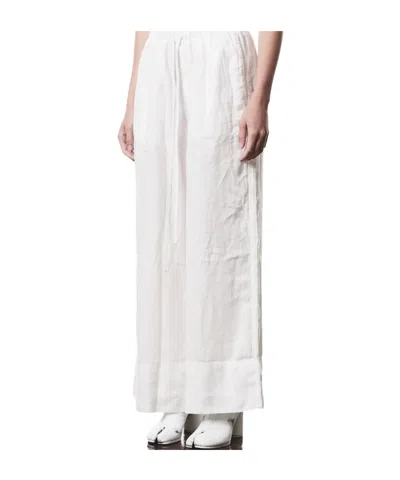 Thom Krom Wide Leg Trousers In White