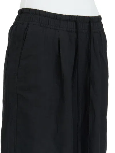 Thom Krom Wide Linen Trousers In Black