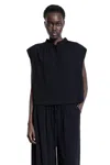 Thom Krom Sleeveless Viscose Jersey Blouse In Black
