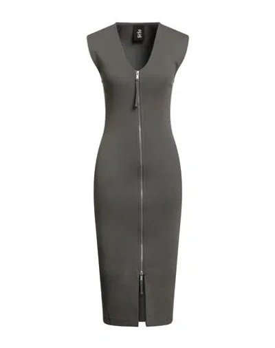 Thom Krom Woman Midi Dress Military Green Size L Cotton, Elastane