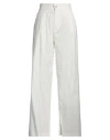 Thom Krom Woman Pants White Size L Linen, Viscose, Polyamide, Elastane In White