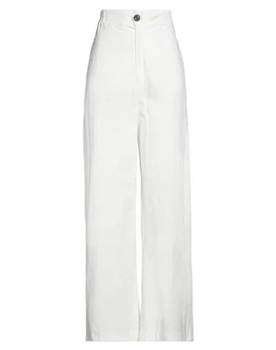 Thom Krom Woman Pants White Size M Cotton, Elastane