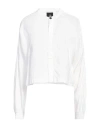 Thom Krom Woman Shirt White Size M Linen, Polyamide, Cotton, Elastane