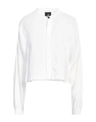Thom Krom Woman Shirt White Size M Linen, Polyamide, Cotton, Elastane In White