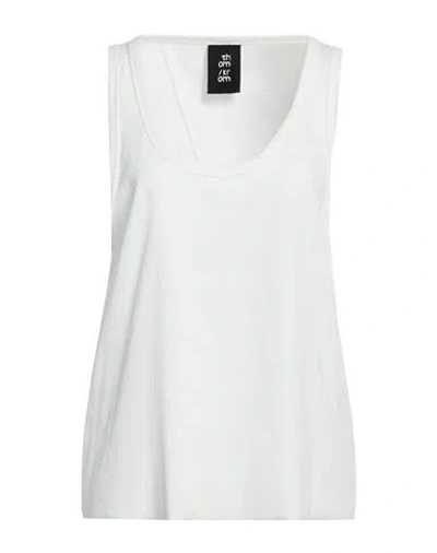 Thom Krom Woman Tank Top Off White Size L Cotton, Elastane