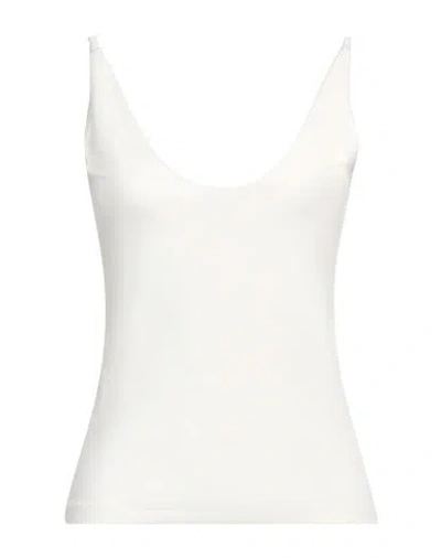 Thom Krom Woman Tank Top Off White Size L Cotton, Modal, Elastane