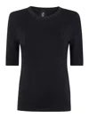 Thom Krom Crew Neck T Shirt In Linen And Viscose In Black