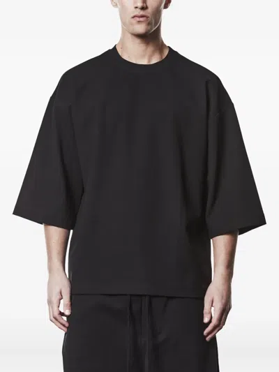 Thom Krom Worked Three-quarter Sleeve T-shirt In Black