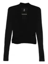 Thom Krom Wrap-front Long-sleeve Top In Black