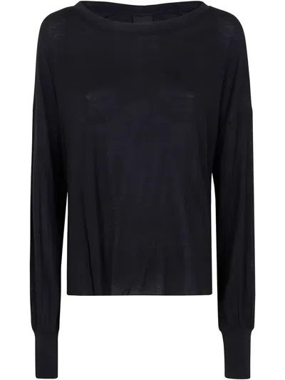 THOM KROM WOMEN SWEATSHIRT ROUND NECK,WTS558 BLACK