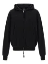 Thom Krom Hoodie With Metal Zip Closure And Knitted Trim In Black
