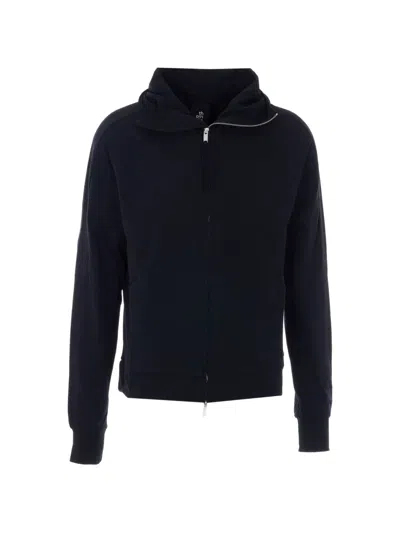 Thom Krom M Sj 694 Zipped Hoodie In Blue