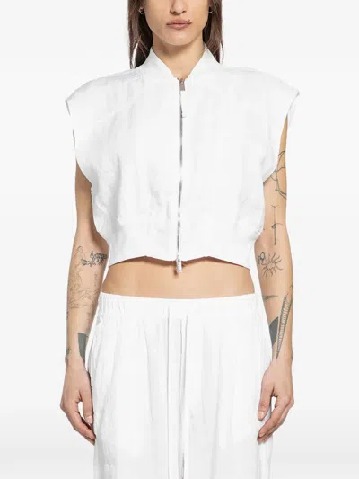 Thom Krom Zipped Bomber Vest In White