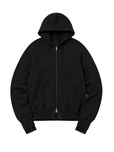 Thom Krom Zip-up Hooded Sweatshirt In Black